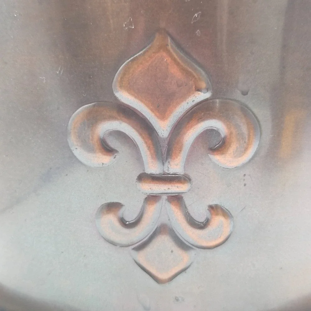 VINTAGE Fleur de Lis Double Bottle Wine Cooler Champagne Bucket Barware